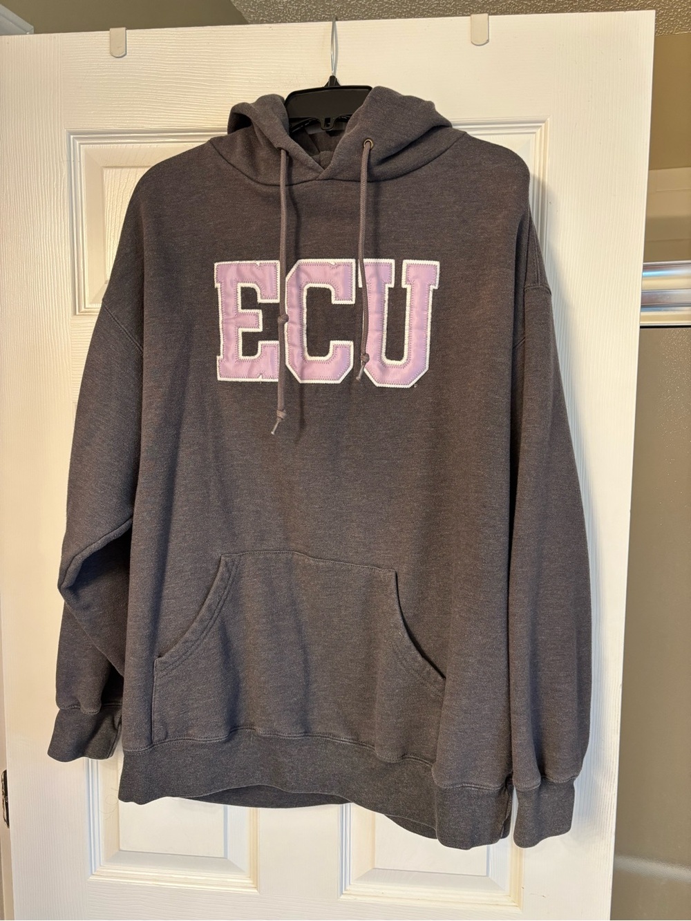 Great condition Jansport Charcoal Crewneck Hoodie with ECU Applique. Sz XL.